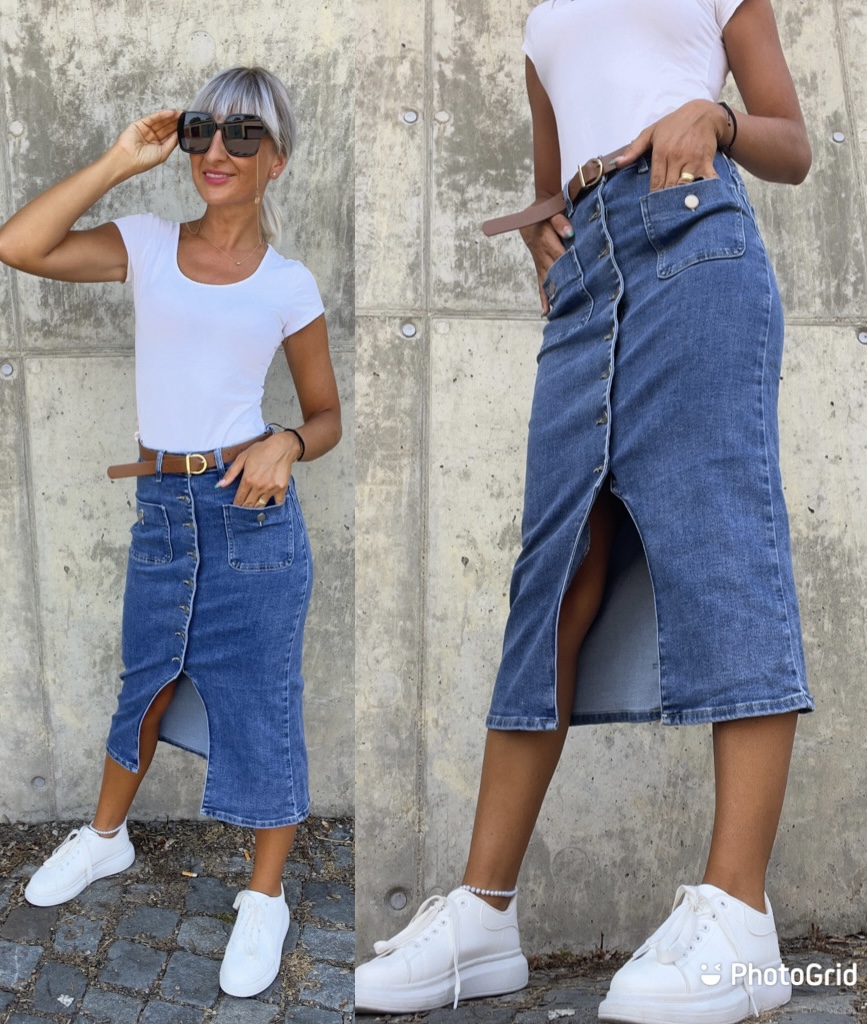 Denim sukně Rendy/blue